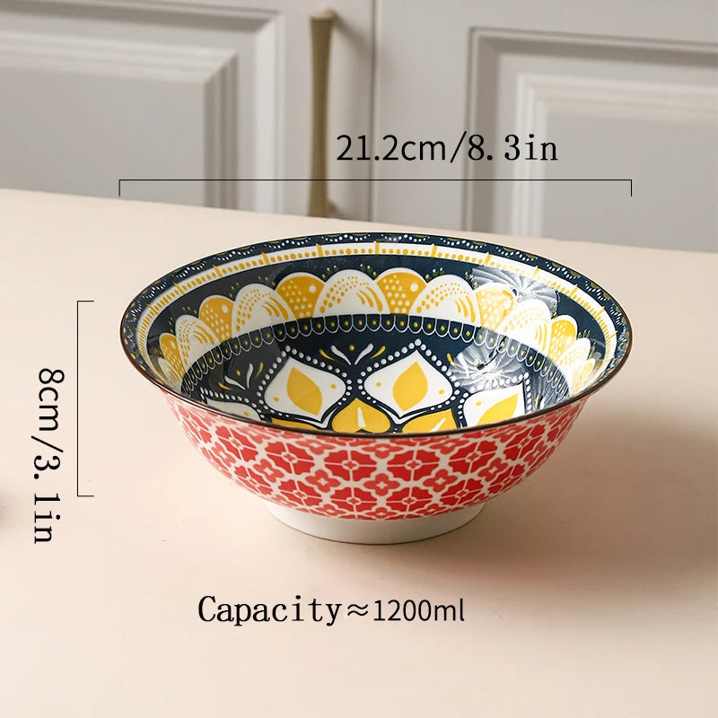 lot de 4 bols céramique bohème 20 cm - vue 7 sur 7