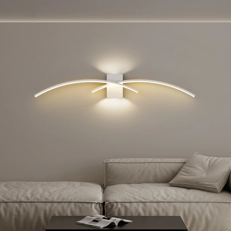 Modern minimalist designer strip wall light loft decor - vue 5 sur 22