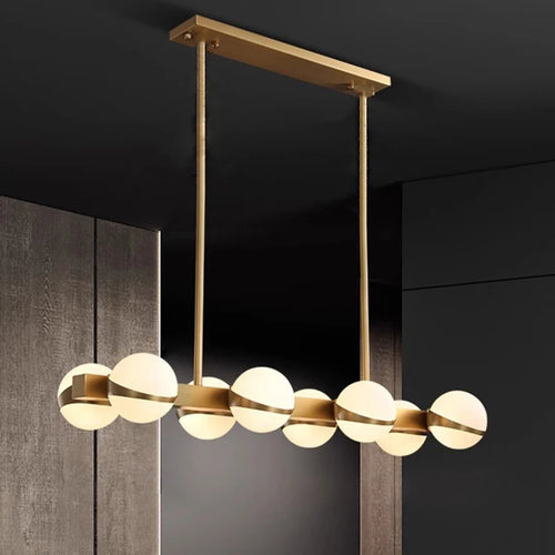 Lustre design rond avec boules LED - vue 4 sur 13