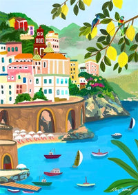 Colourful abstract landscape posters for interior decoration