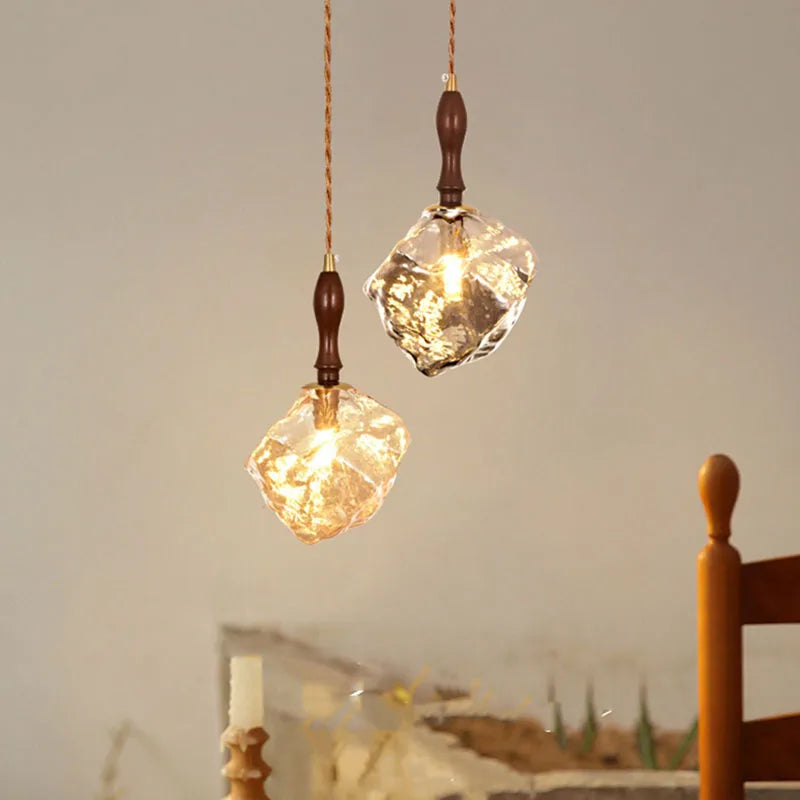 lustre en verre en forme de bloc de glace pour bars et restaurants - vue 4 sur 10