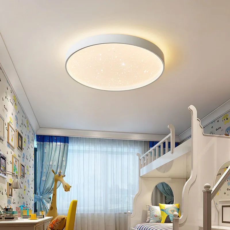 plafonnier led nordique simple rond pour décoration intérieure - vue 4 sur 14