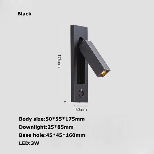 applique murale led rotative avec interrupteur pour lecture - vue 21 sur 21