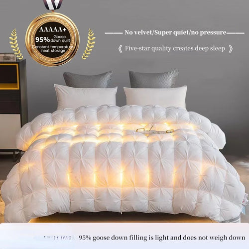100% white goose down comforter, high-quality five-star hotel twisted flower comforter, pure cotton winter thick comforter - vue 2 sur 11