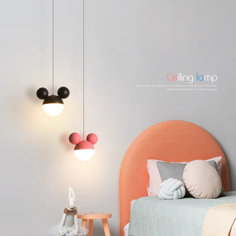 suspension mickey lampe moderne créative pour enfant - vue 5 sur 8