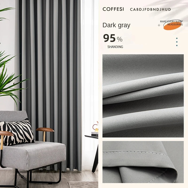 Rideau moderne plissé occultant luxe pour salon chambre