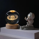 boule de cristal 3D système solaire planète lumineuse cadeau passionnés espace