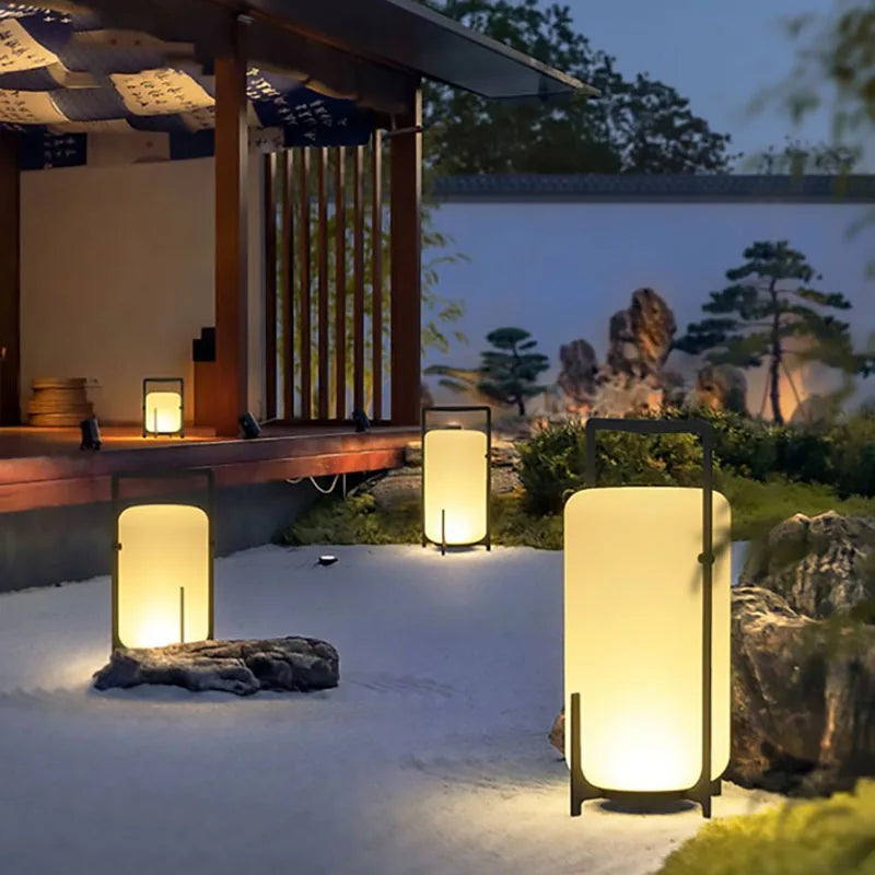lampadaire moderne solaire pour intérieur et extérieur - vue 3 sur 9