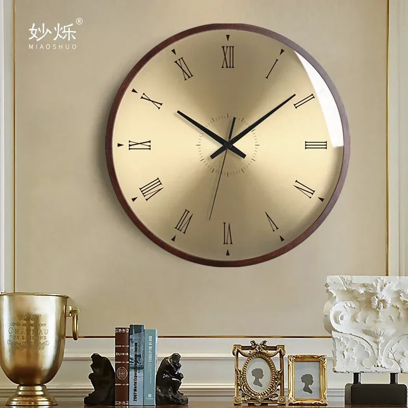 horloge murale design moderne en bois luxe silencieuse décorative idées cadeaux - vue 6 sur 14