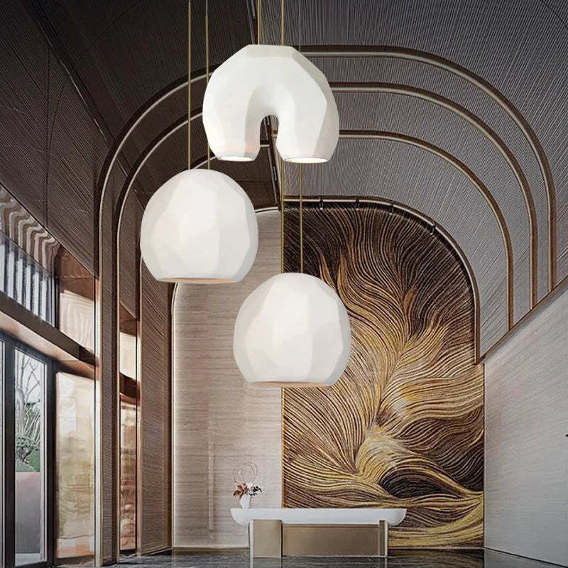 lustre moderne en forme de u design en résine pour éclairage d'étude - vue 3 sur 8