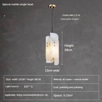 Modern decorative chandelier in natural marble minimalist