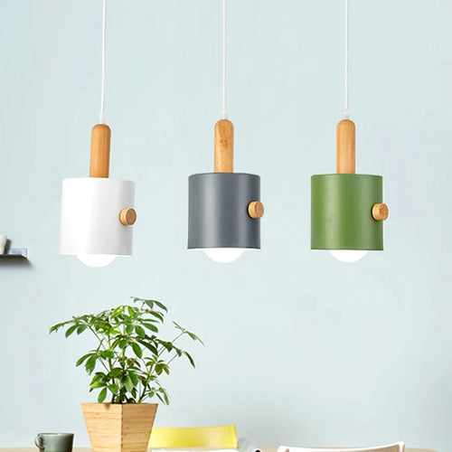 Lustre LED de chevet de chambre à coucher de Macarons nordiques rond rond décoratif salle à manger suspension lumière créative intérieure suspension lustre - vue 2 sur 9