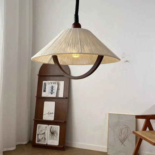 suspension en corde de chanvre bois style 	 avec cordon réglable