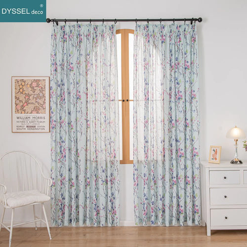 Rideau léger motif floral style européen salon chambre