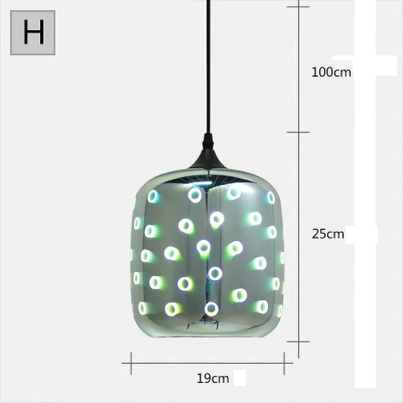 Coloured glass pendant light for modern and festive decoration - vue 9 sur 23