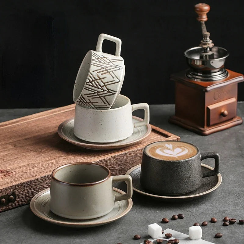 Service à thé céramique style japonais rétro tasses