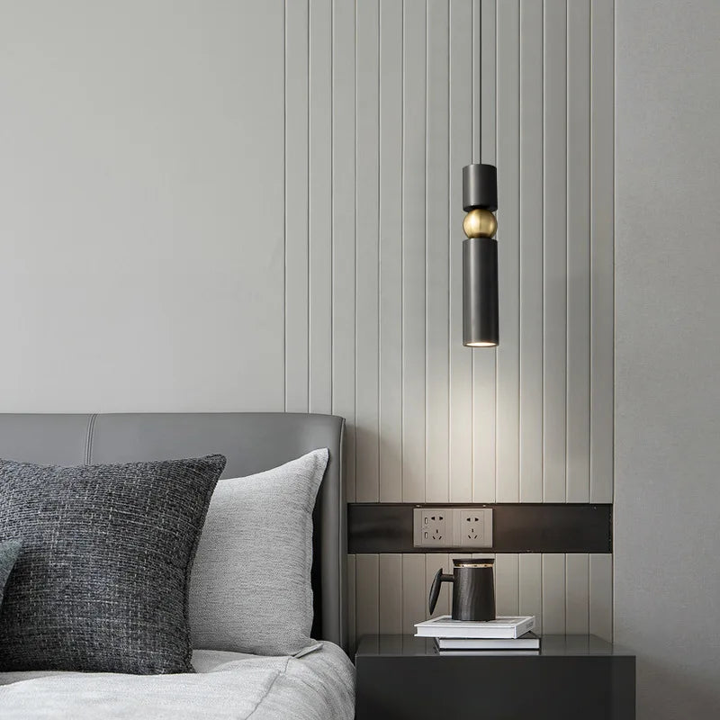 lampe suspendue led en laiton idéale pour bar moderne