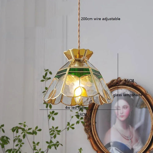 suspension fleur verre cuivre nordique moderne led iwhd europe syle - vue 12 sur 26