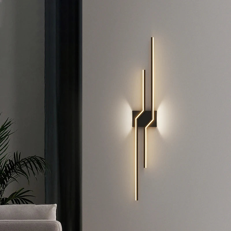 Modern minimalist designer strip wall light loft decor - vue 6 sur 22