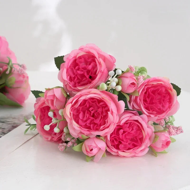 bouquet de pivoines artificielles pour décoration florale intérieure - vue 11 sur 17