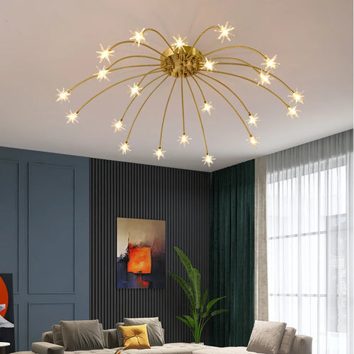 Modern minimalist nordic chandelier creative LED lighting - vue 2 sur 14