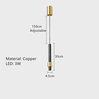 Minimalist luxury copper LED pendant light with adjustable brass cord