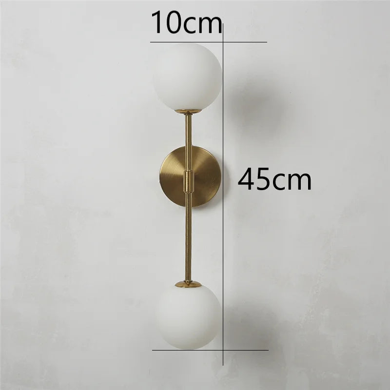 Applique murale post-modernes LED applique murale en verre Simple doré avec ampoule G9 nordique créative chambre salon allée lampe de chevet - vue 6 sur 10