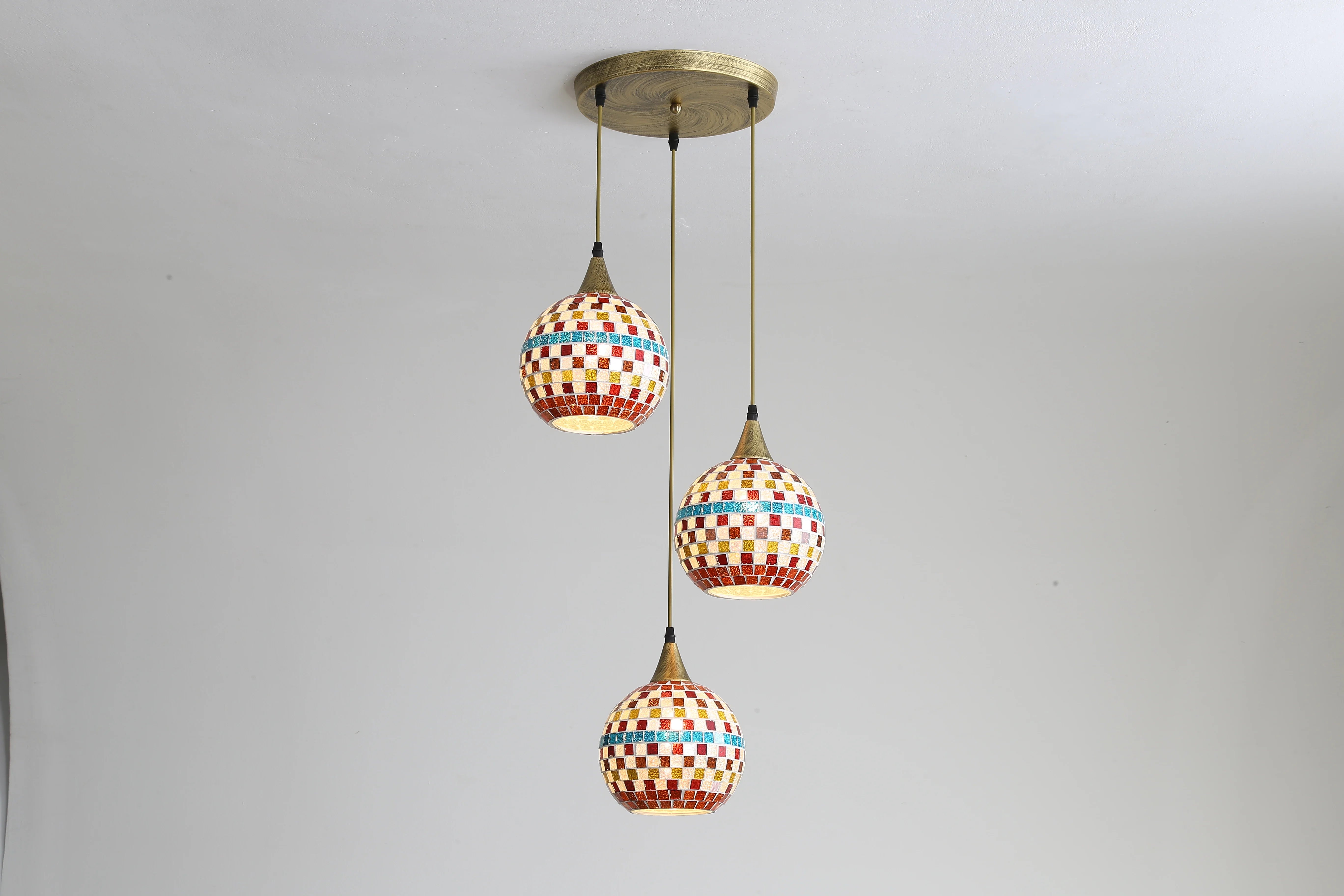 Handmade vintage Turkish mosaic chandelier for interior decoration