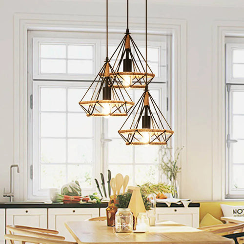 Industrial loft cage pendant light - vue 2 sur 9