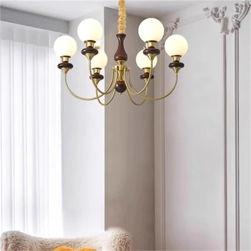 lustre rétro en métal et verre pour intérieur élégant - vue 4 sur 8