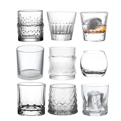Verres whisky relief épais style cristal résistants élégants
