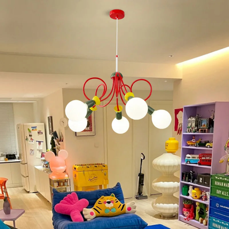 lustre design memphis coloré pour chambre enfant - vue 4 sur 9