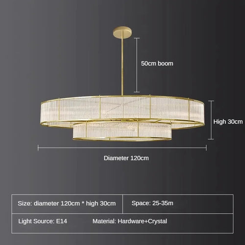 lustre en cristal rétro circulaire design pour décoration intérieure - vue 13 sur 15