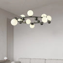 suspension moderne en métal et verre décorative avec fil réglable