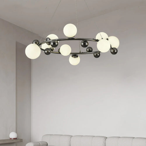 lustre d'intérieur moderne en métal et verre réglable