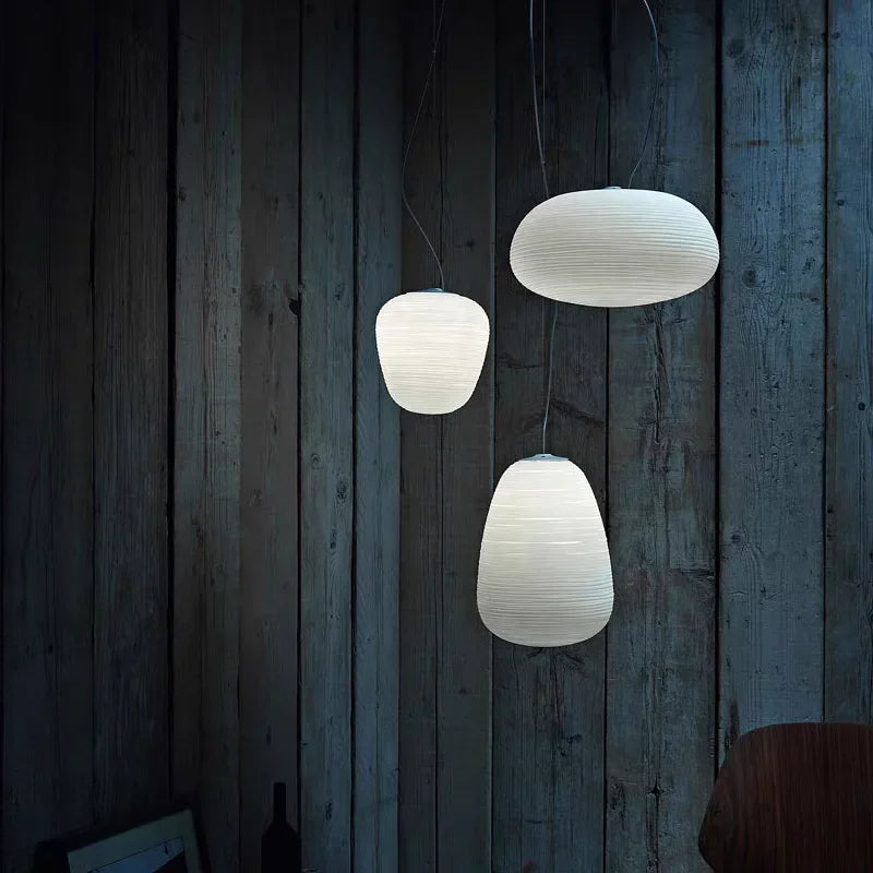 suspension led en verre style japonais moderne pour intérieur élégant - vue 5 sur 14