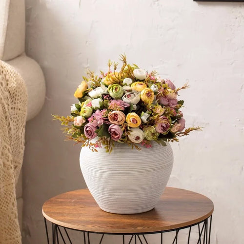 Jingdezhen-Minimalist Countertop Combination Set, Creative Japanese Dried Flowers, Hydroponic Vase, Home Ornament, Solid Color - vue 4 sur 8