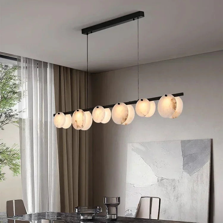 suspension moderne en marbre et cuivre pour décoration intérieure - vue 5 sur 7