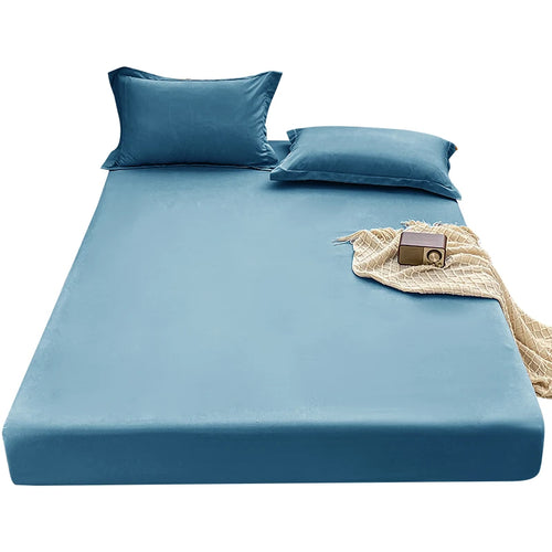 Premium Solid Color Brushed Fitted Sheet,Ultra-Soft Sateen Weave for Cozy Nights - Hypoallergenic and Easy Care Bedding - vue 14 sur 13