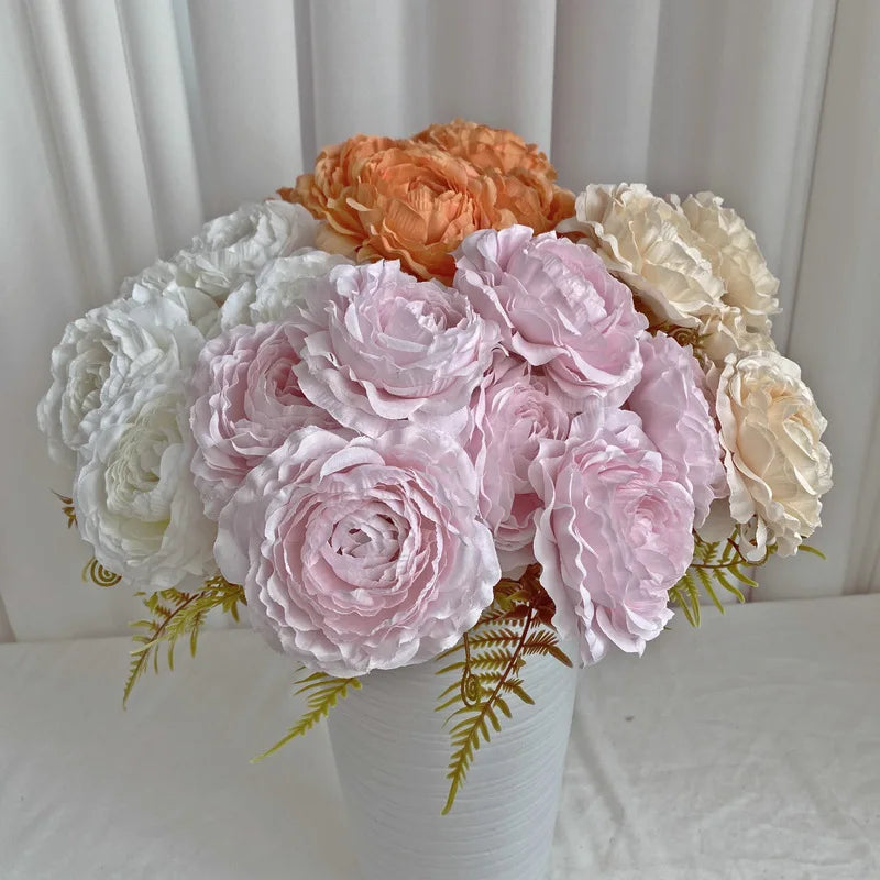 bouquet de pivoines artificielles en soie pour décoration florale - vue 4 sur 17