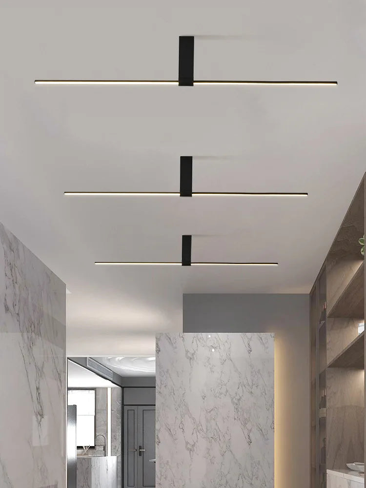 lampes de plafond minimalistes longues pour divers espaces - vue 3 sur 12