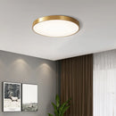 Minimalist brass LED ceiling light with remote control