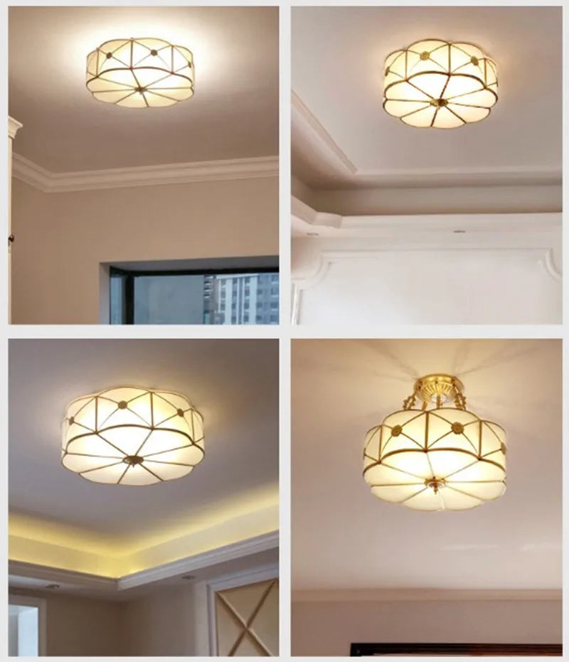 plafonnier rond en cuivre pour éclairage intérieur élégant - vue 7 sur 6