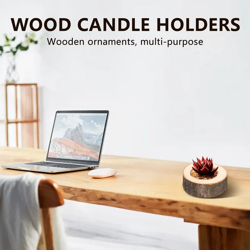 12Pcs Wooden Candle Holder,Votive Tealight Holder For Wedding Party For Table,Halloween Christmas Party Home Decor - vue 6 sur 6