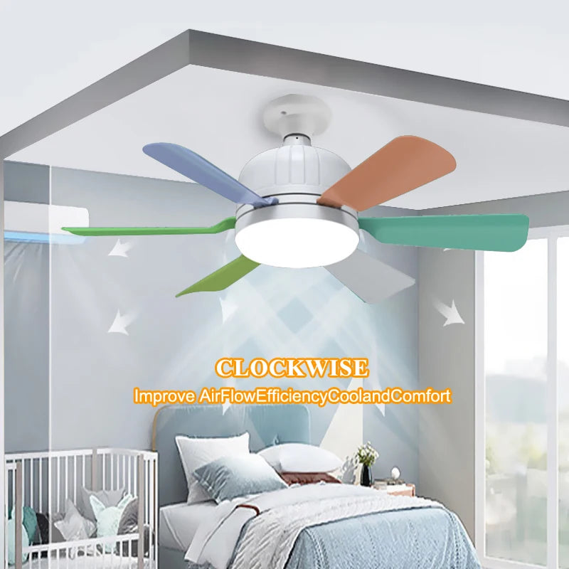 plafonnier ventilateur lumineux avec télécommande intelligente pour intérieur - vue 4 sur 8