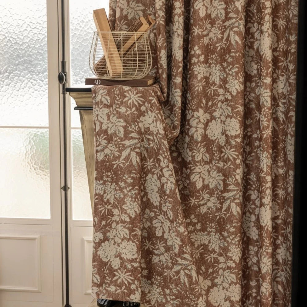 Rideau occultant moderne motifs floraux pour salon chambre