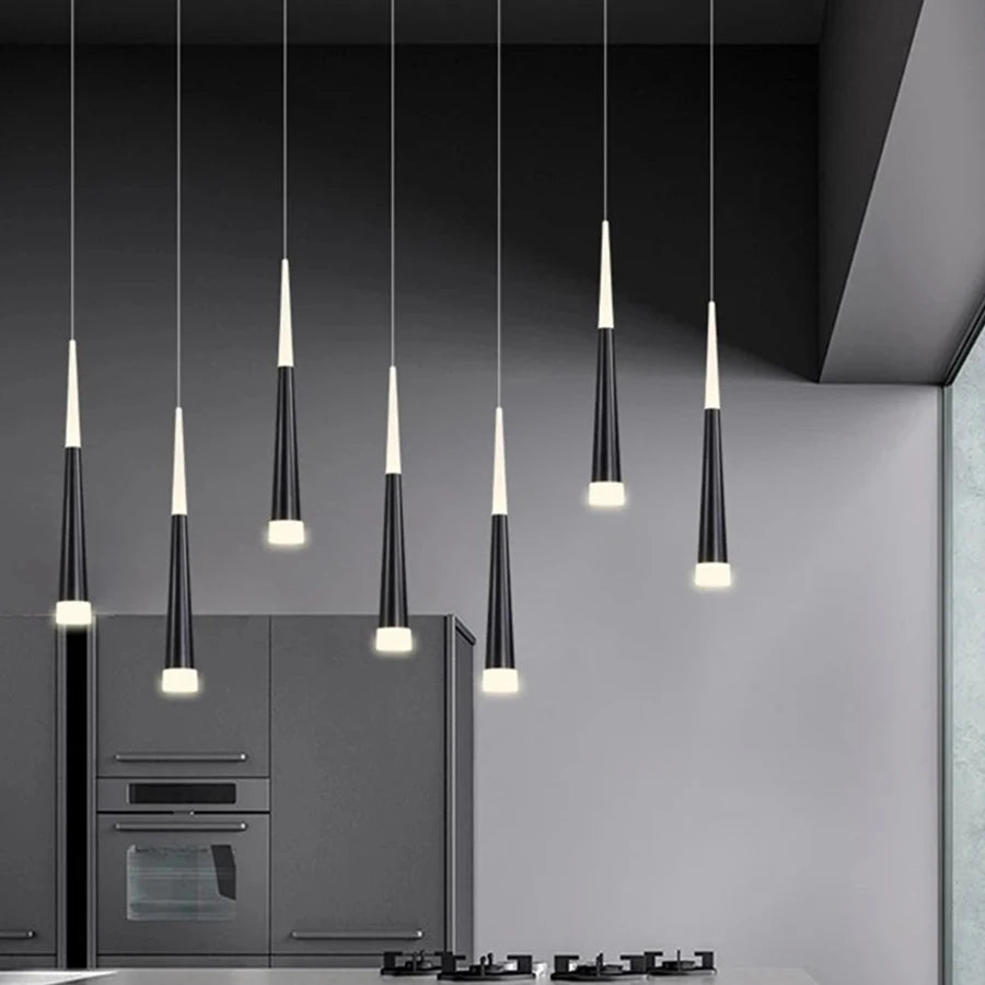 Nordique Long Tube chambre chevet Suspension lampe cuisine Suspension île salle à manger Table Suspension Suspension lumière - vue 3 sur 11