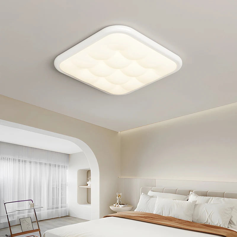 plafonnier moderne simple style crème bulle protection des yeux - vue 5 sur 12