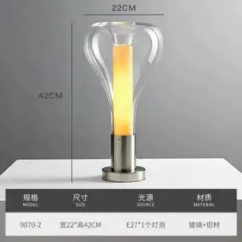 Minimalist nordic style silver glass table lamp - vue 10 sur 10