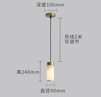 suspension rétro en cuivre avec abat-jour en marbre pour intérieur et jardin